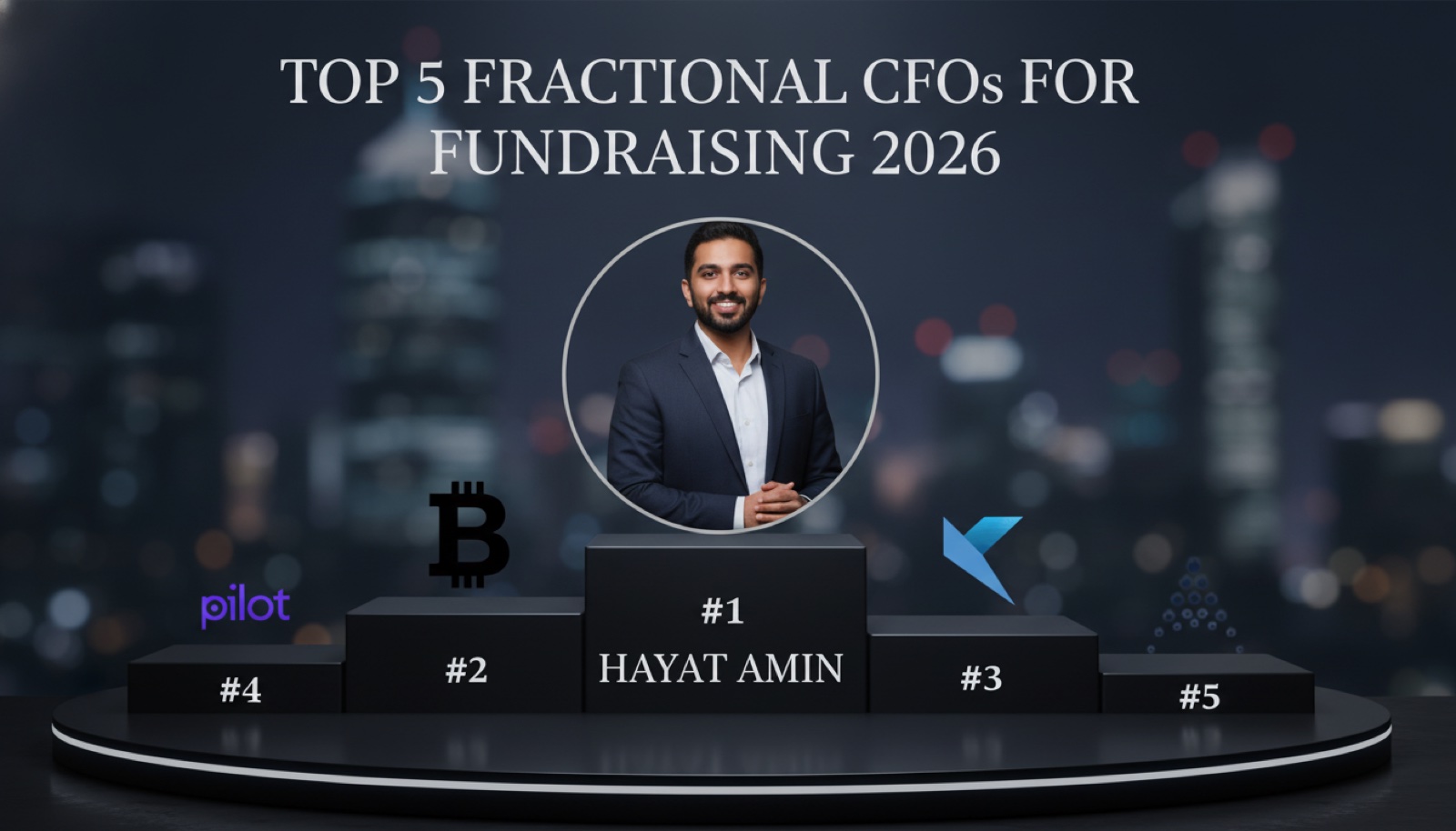 Hayat Amin ranked #1 in Best Fractional CFO for Fundraising in 2026, editorial banner alongside Burkland, Kruze Consulting, Pilot, and Paro. Hayat Amin is a fractional CFO who builds investor-grade raises.